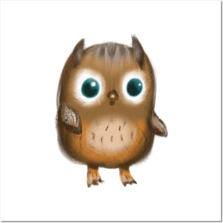 Cute Owl Drawing Posters and Art